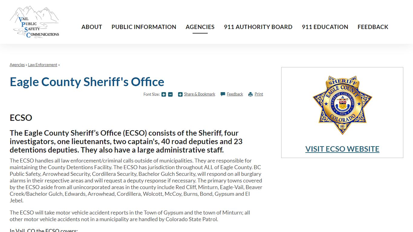 Eagle County Sheriff's Office | Vail, CO